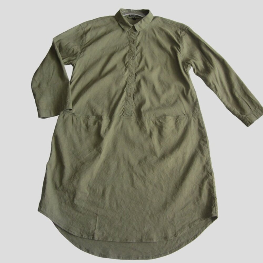 Eileen Fisher XS Dress Linen Button front Pockets High Low hem size XS - Picture 7 of 15